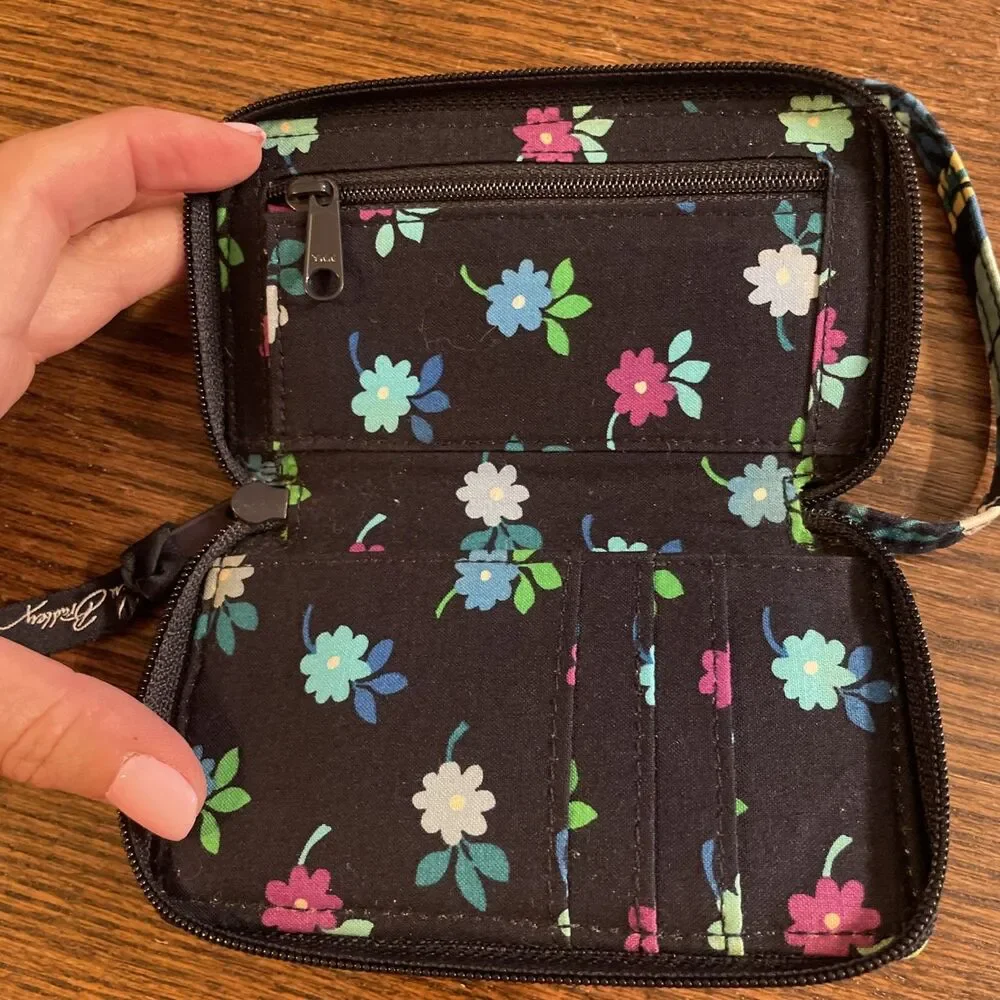 Vera Bradley Floral Zip-Around Wristlet Wallet w/ ID Window, Credit Card Slots